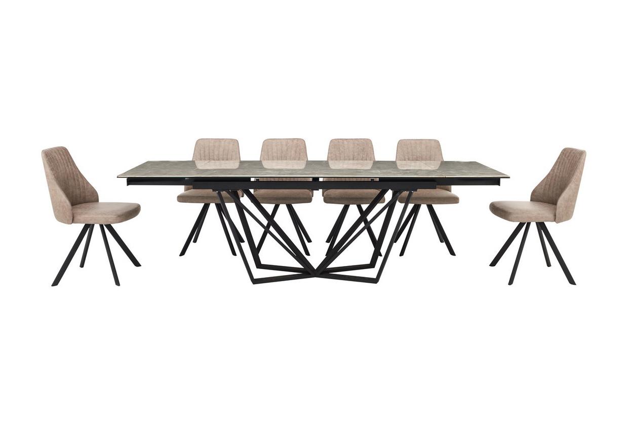 Aquila Extending Dining Table And 6 Swivel Dining Chairs Furniture Village