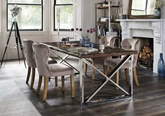 Rustic log store dining table