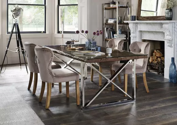 Modern dining discount table 6 chairs