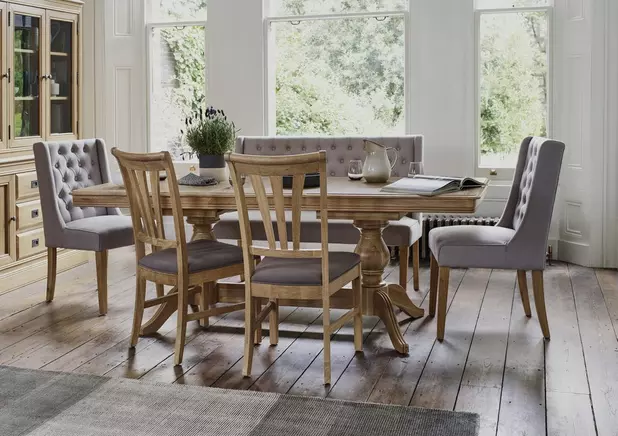 Maison Extending Dining Table And 6 Slatted Dining Chairs Furniture Village