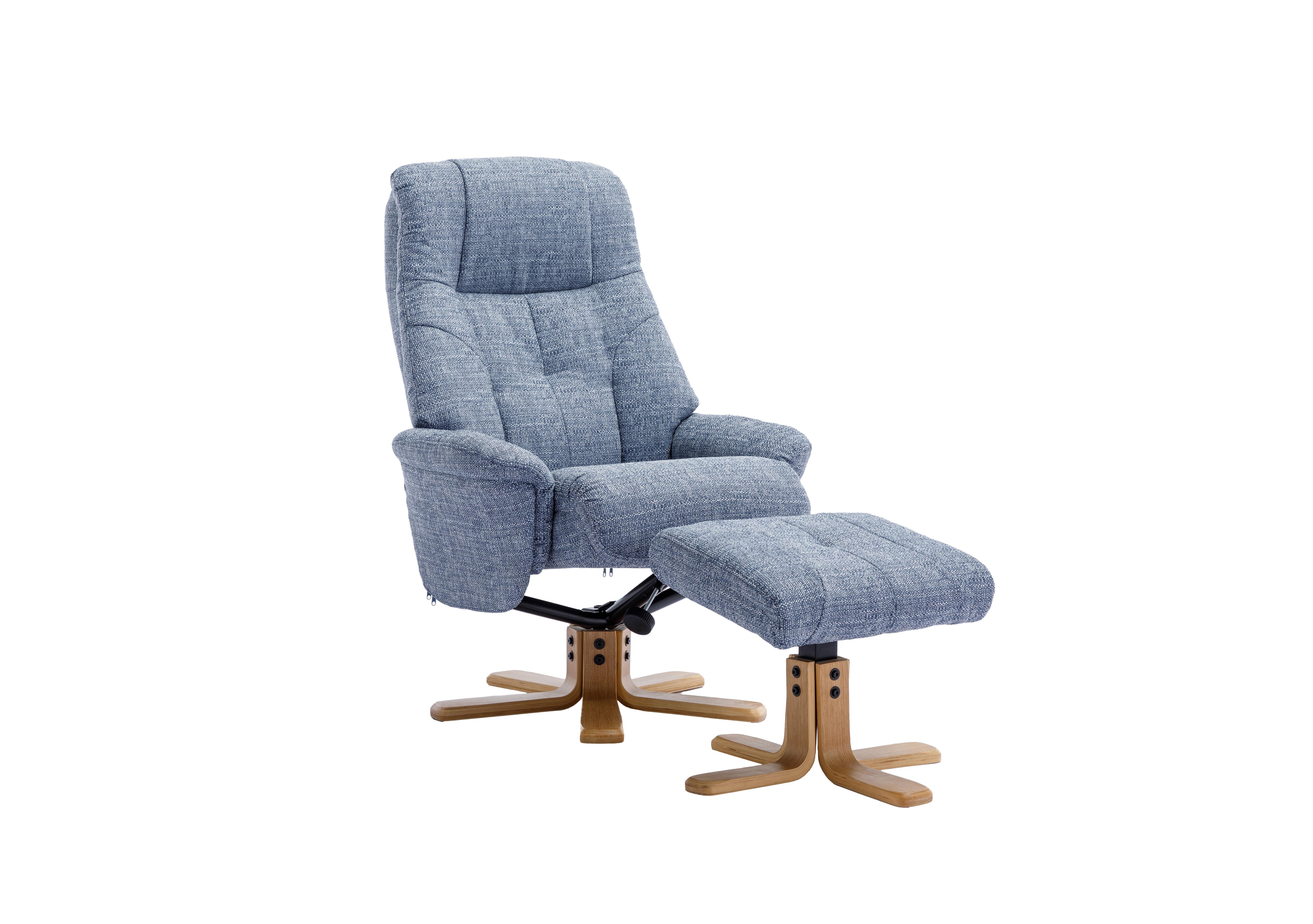 Muscat Fabric Swivel Recliner Chair with Footstool Furniture Village