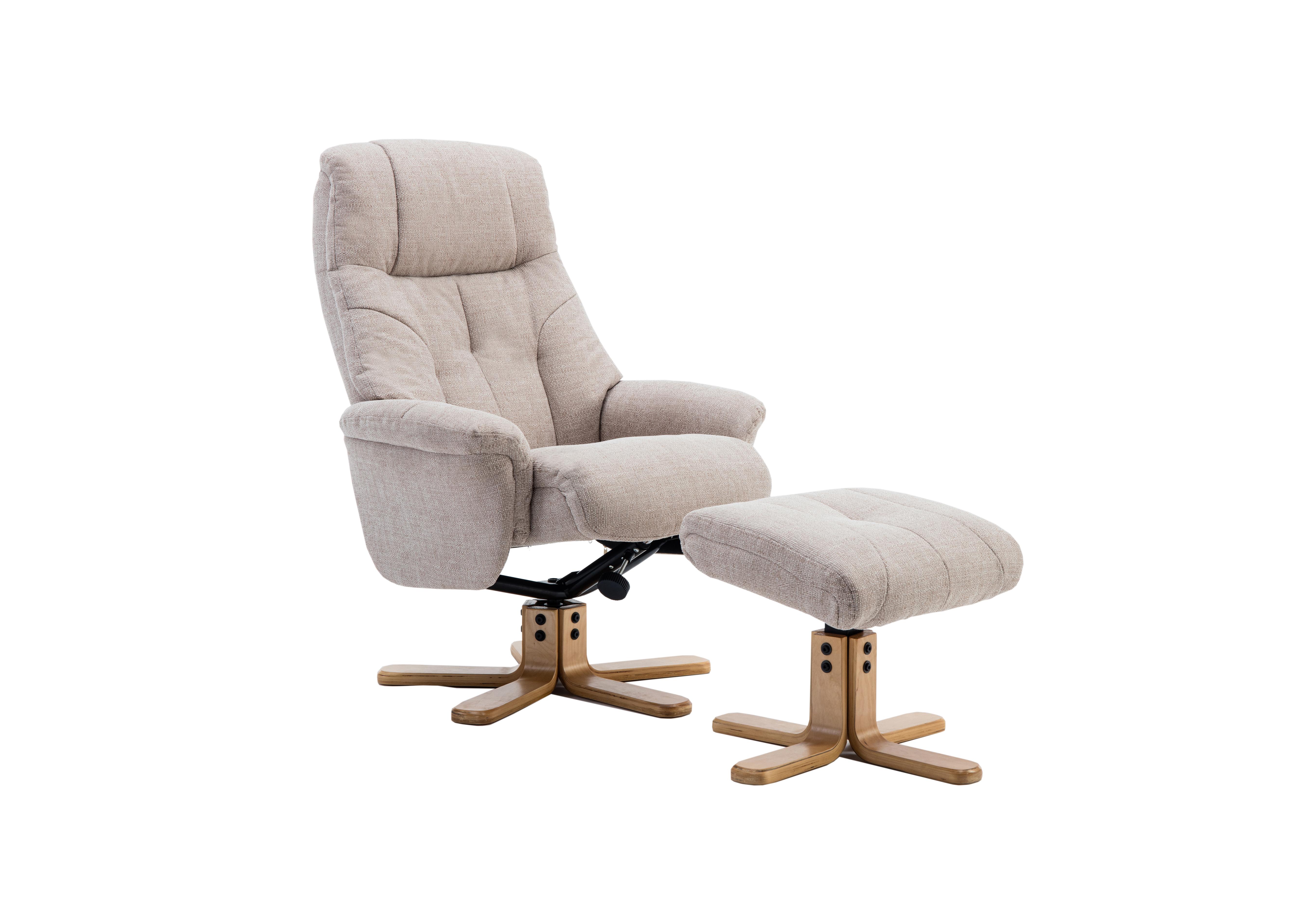 Muscat Fabric Swivel Recliner Chair with Footstool Furniture Village