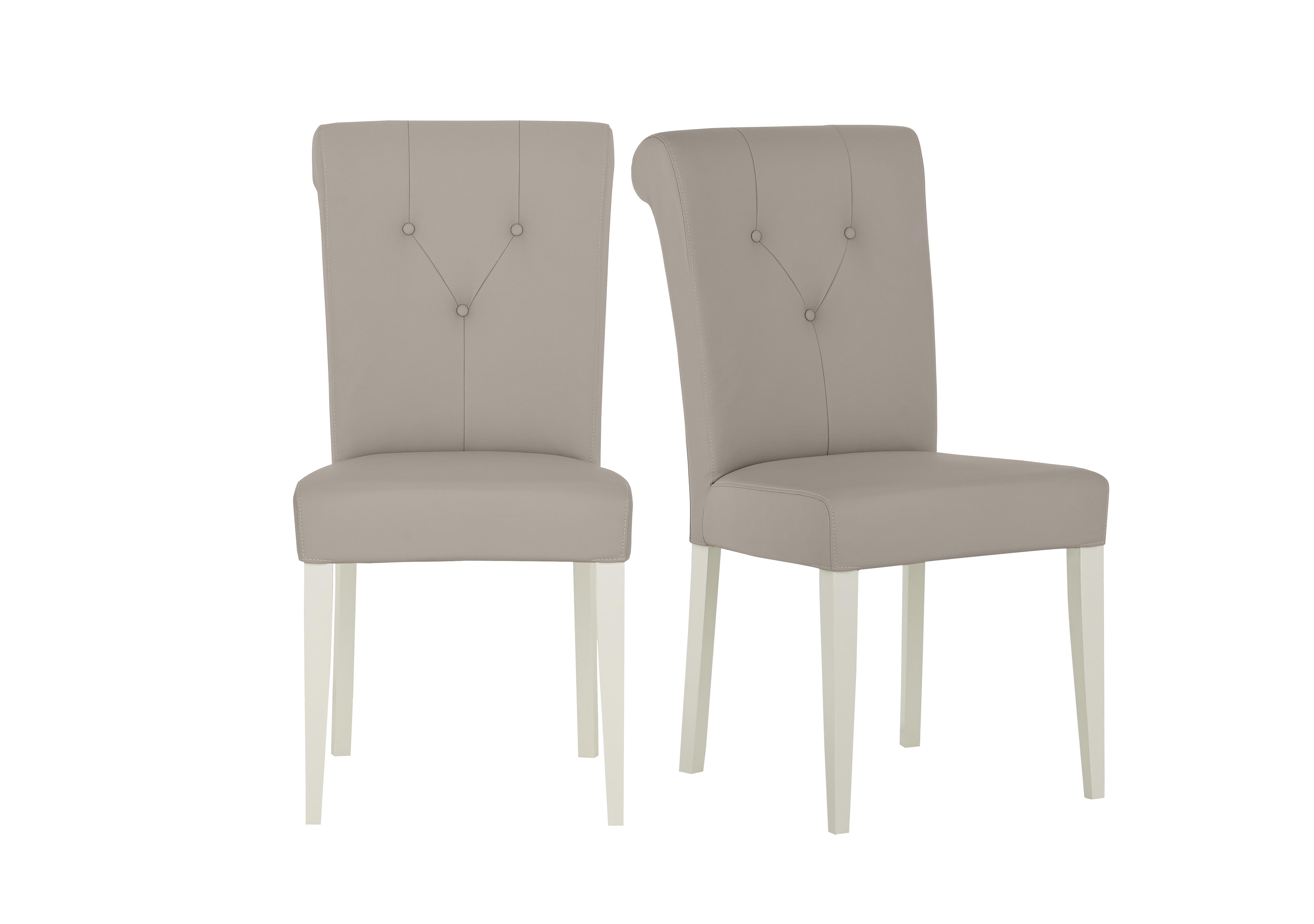 Annecy Pair of Upholstered Faux Leather Roll Back Dining Chairs