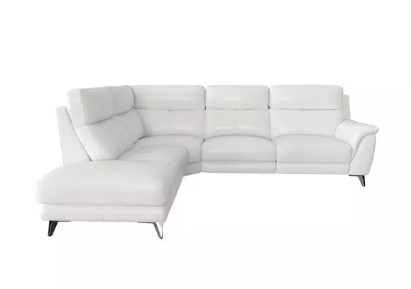 White leather store reclining sectional