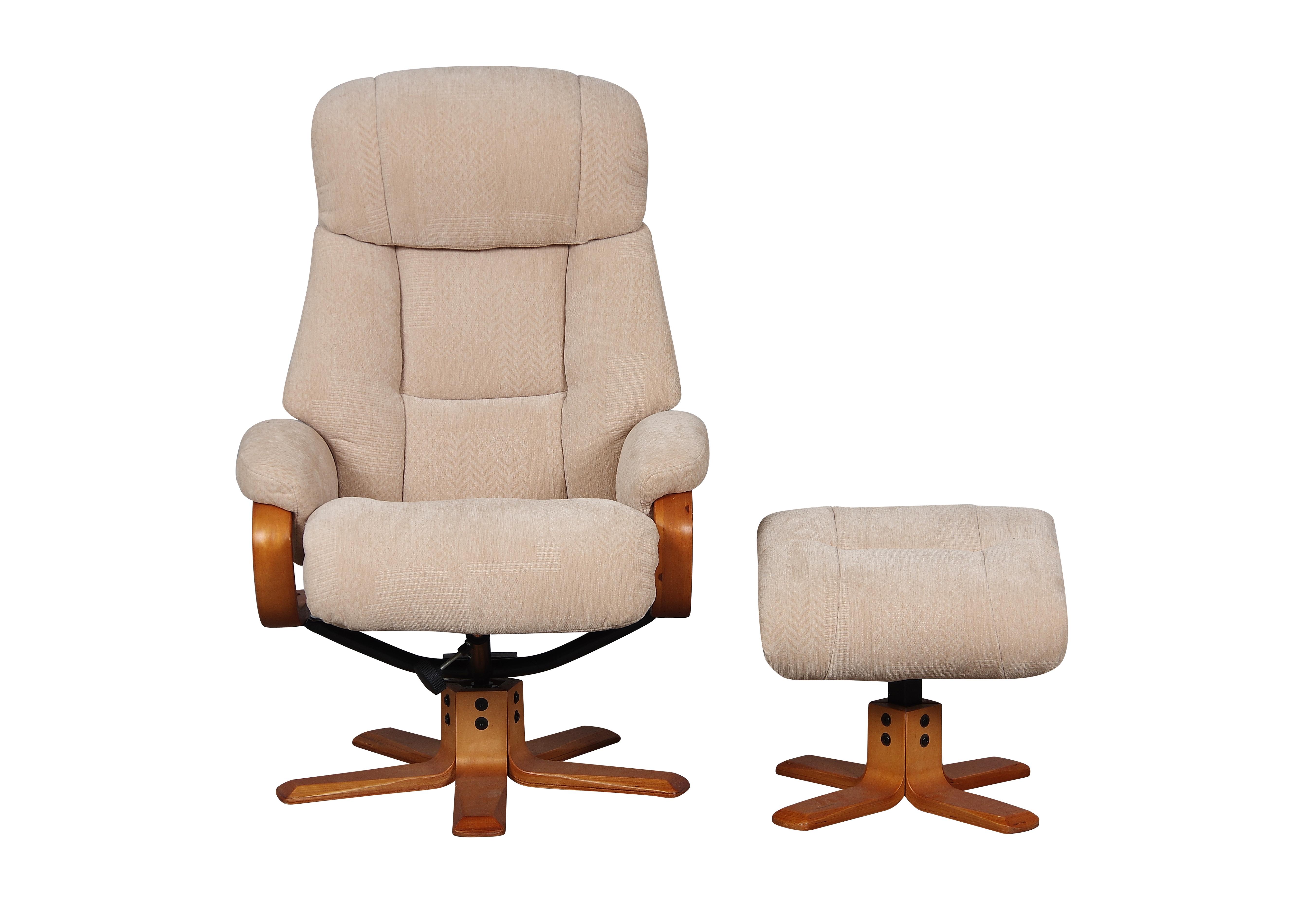 Munich Fabric Swivel Armchair with Footstool Only One Left! Furniture Village