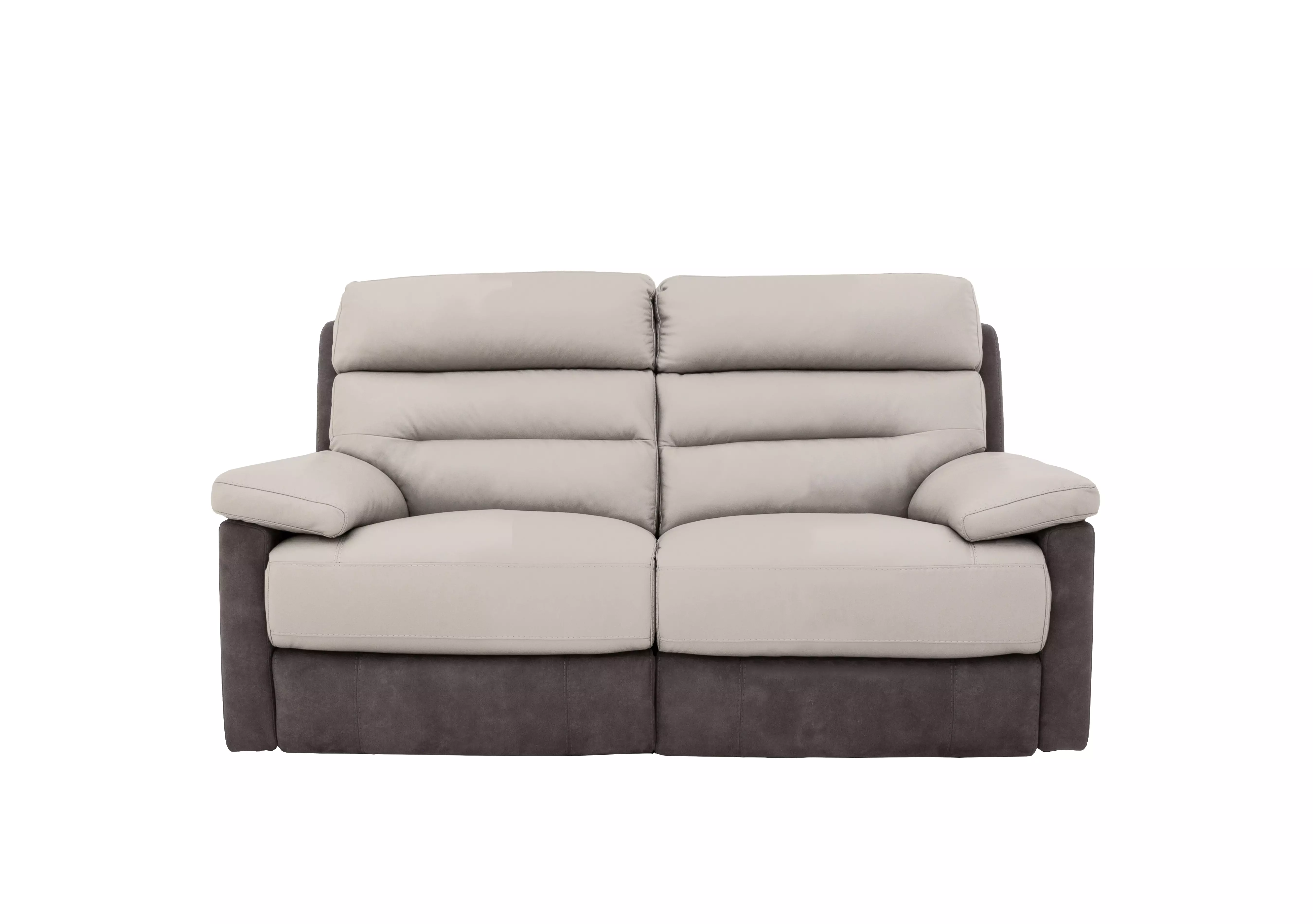 Dual 2 Seater Fabric And Leather Mix Sofa Limited Stock