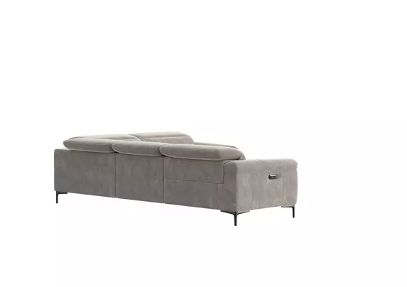 Galaxy Fabric Power Recliner Corner Sofa with Power Headrests