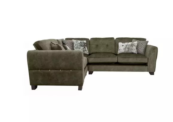 Solace Green Ribbed Fabric Corner Sofa