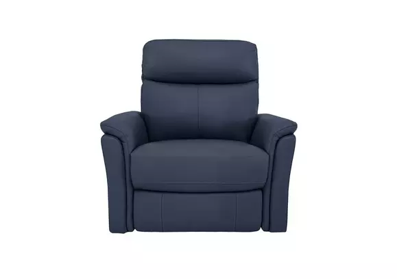 Blue leather armchair hot sale