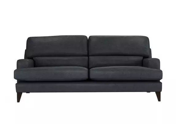 4 seater online black leather sofa