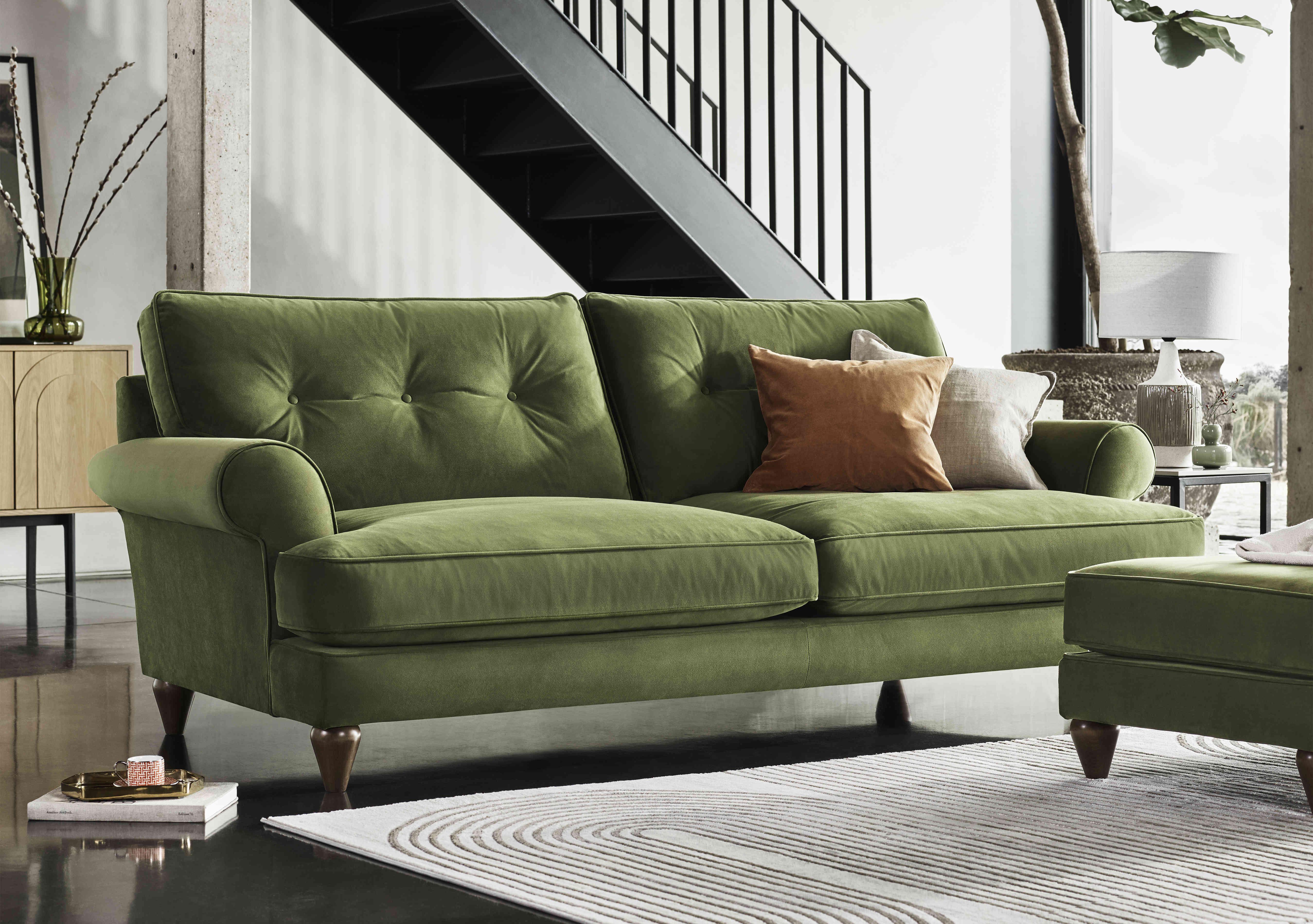 4 seater store green sofa