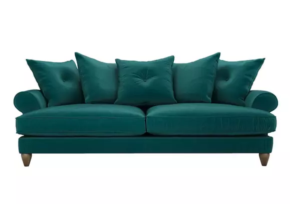 Deep teal velvet deals sofa