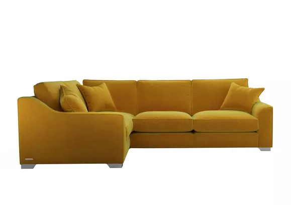 Yellow leather corner deals sofa