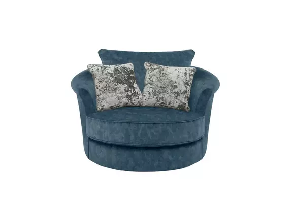 Blue velvet snuggle online chair