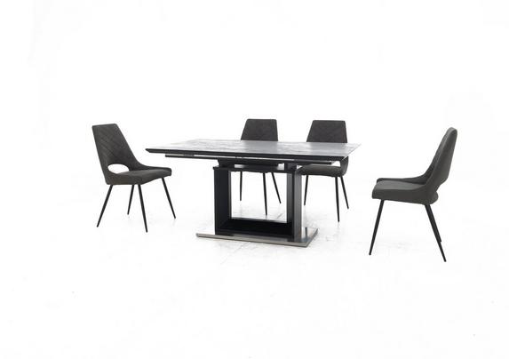 Metallica Extending Dining Table With Graphite Ceramic Top And 4 Chairs Furniture Village