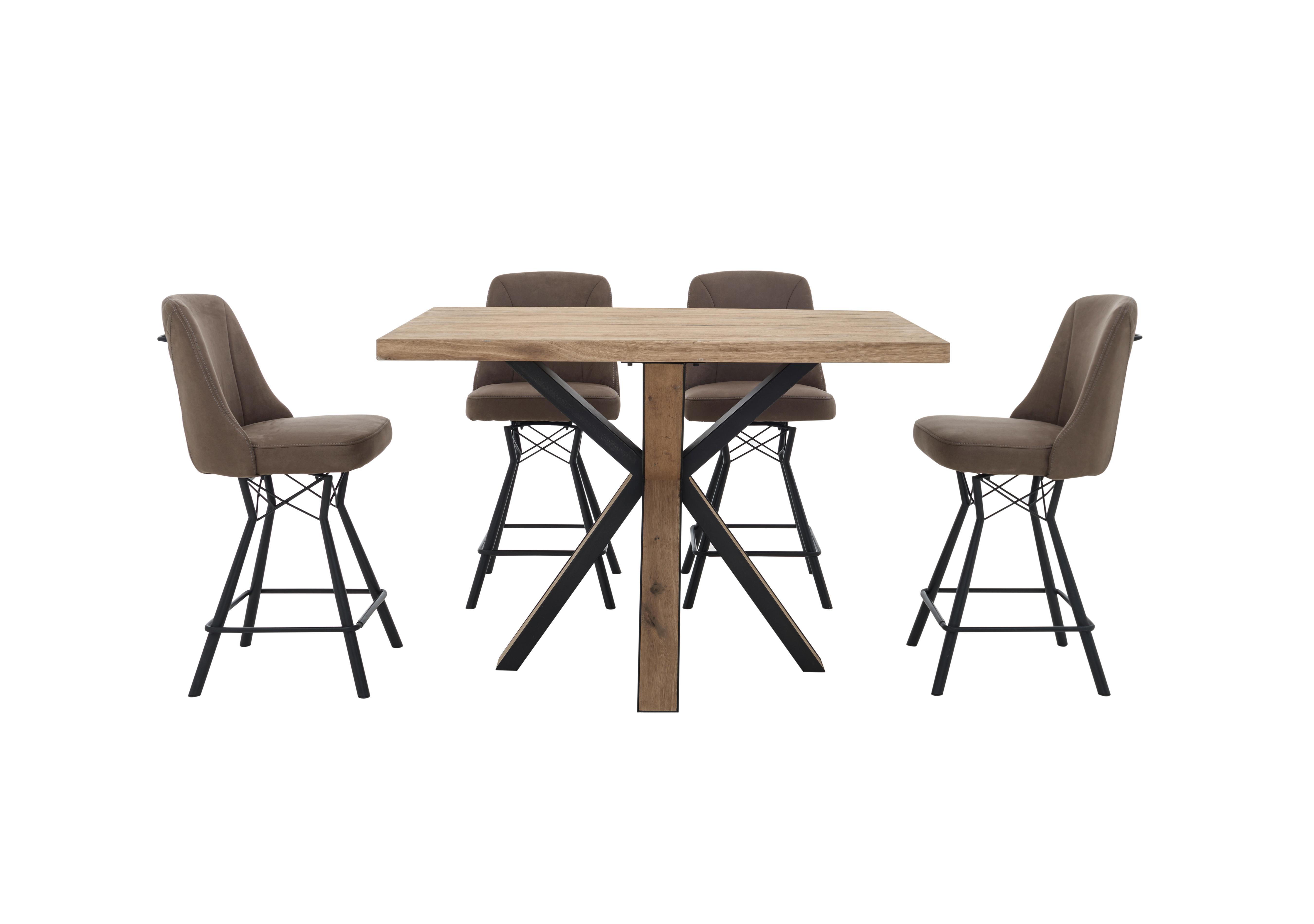 Detroit Bar Table and 4 Bar Stool Set Habufa Furniture Village