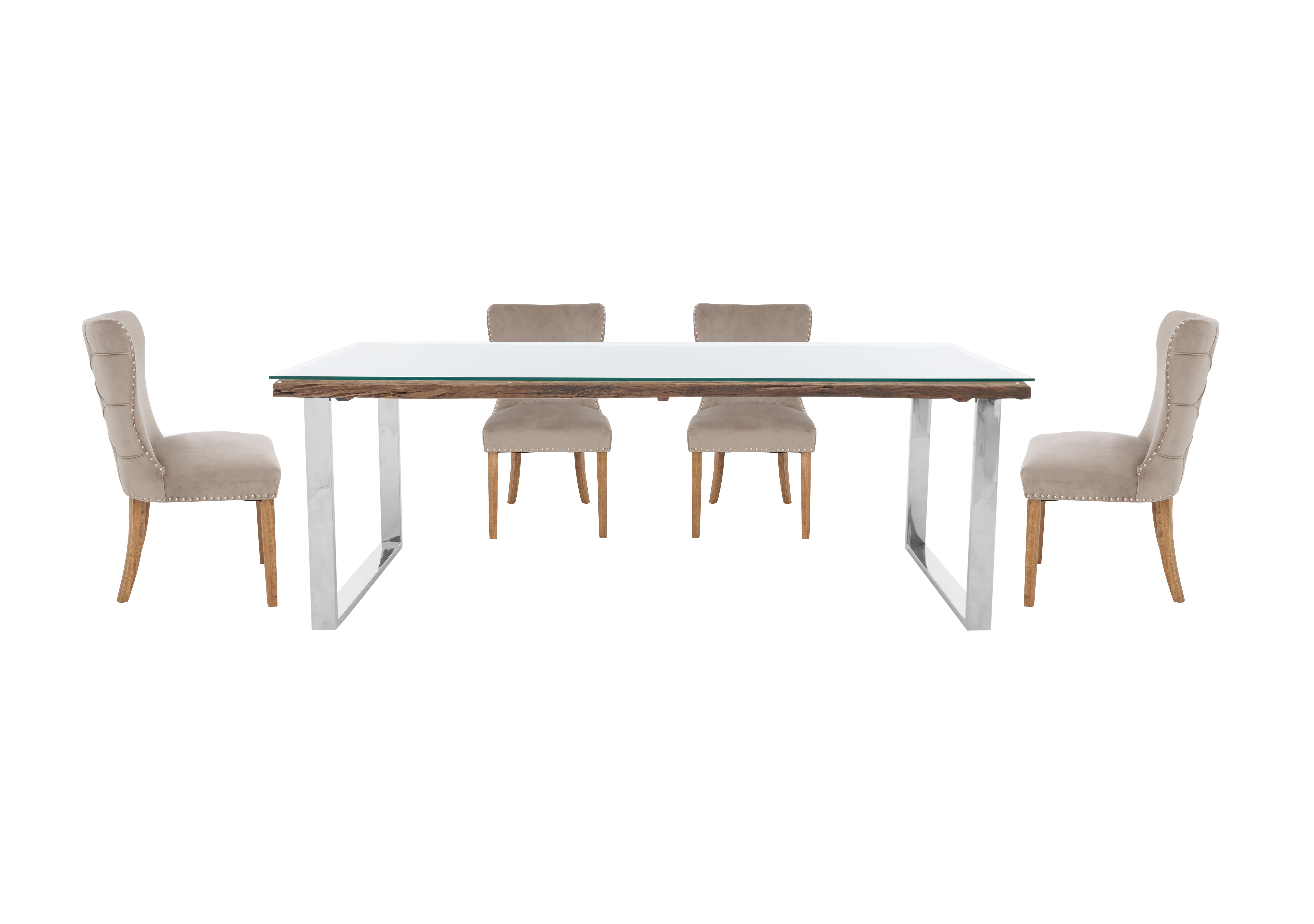 Chennai Dining Table with ULeg Base and 4 Luxe Dining Chairs