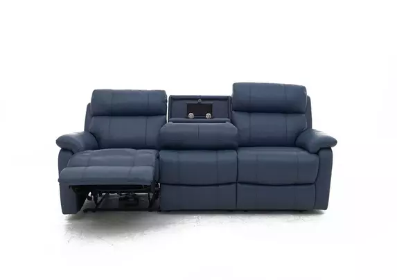 Black recliner sofa with deals cup holders