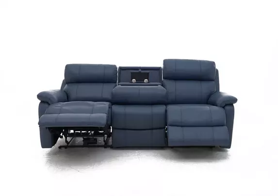 Leather sectional recliner sofa store with cup holders