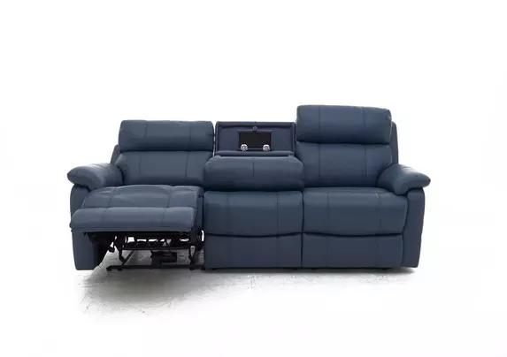 Leather recliner sofa with cup holders new arrivals