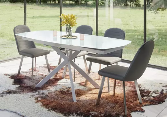 Glass dining table set below deals 10000