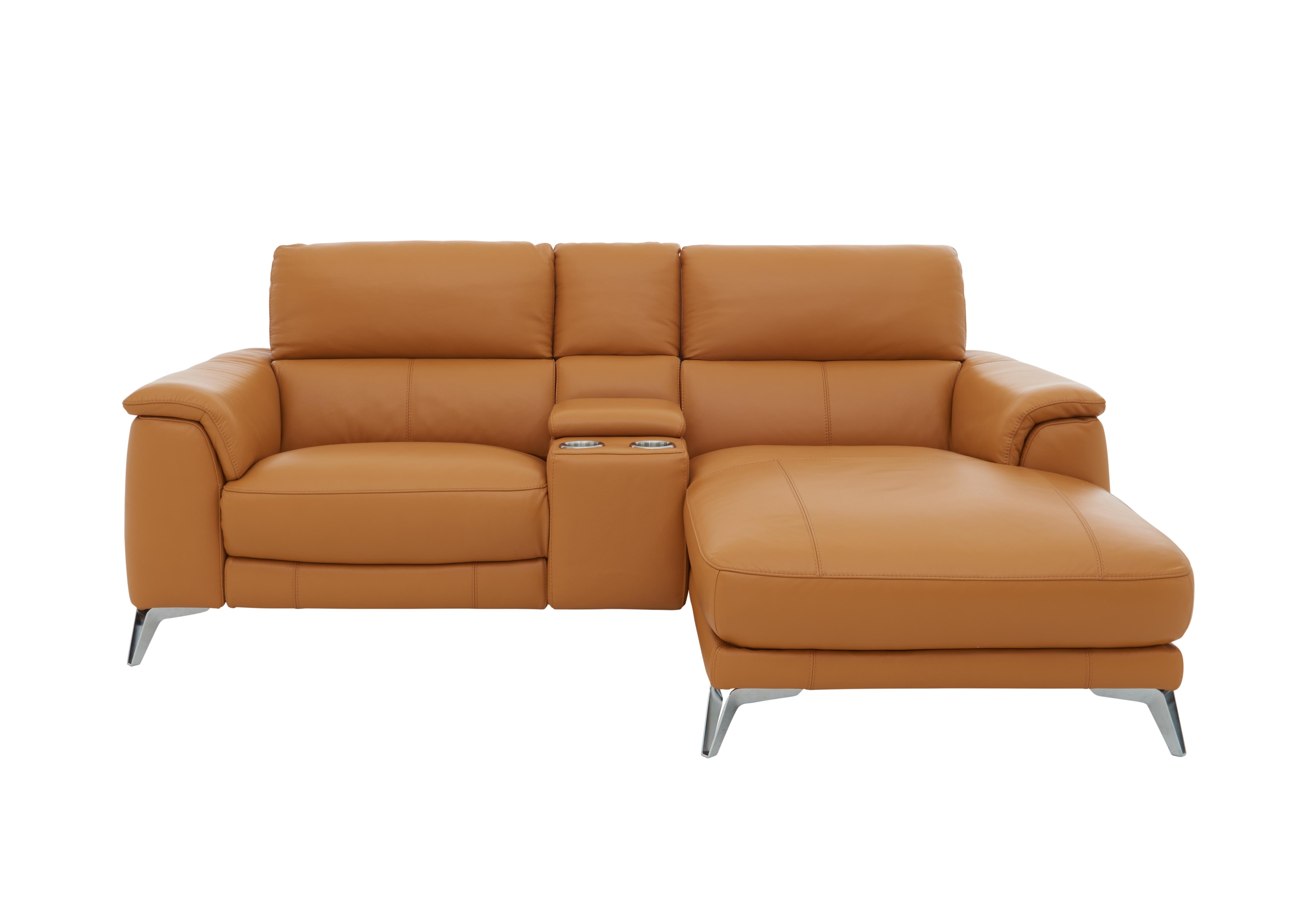 Odyssey Leather Recliner Chaise Sofa with Cupholders and Power
