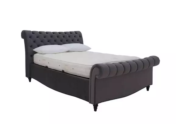 Black king size bed deals with mattress