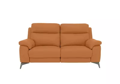 Orange leather on sale recliner sofa