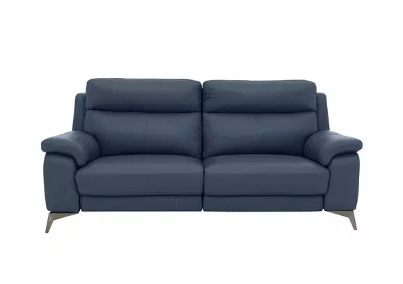 Navy blue best sale reclining sofa