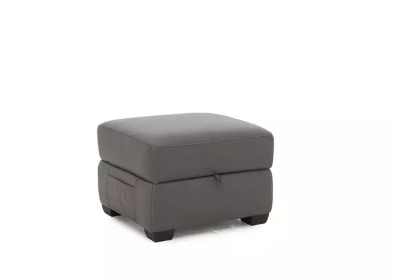 Light grey store leather footstool