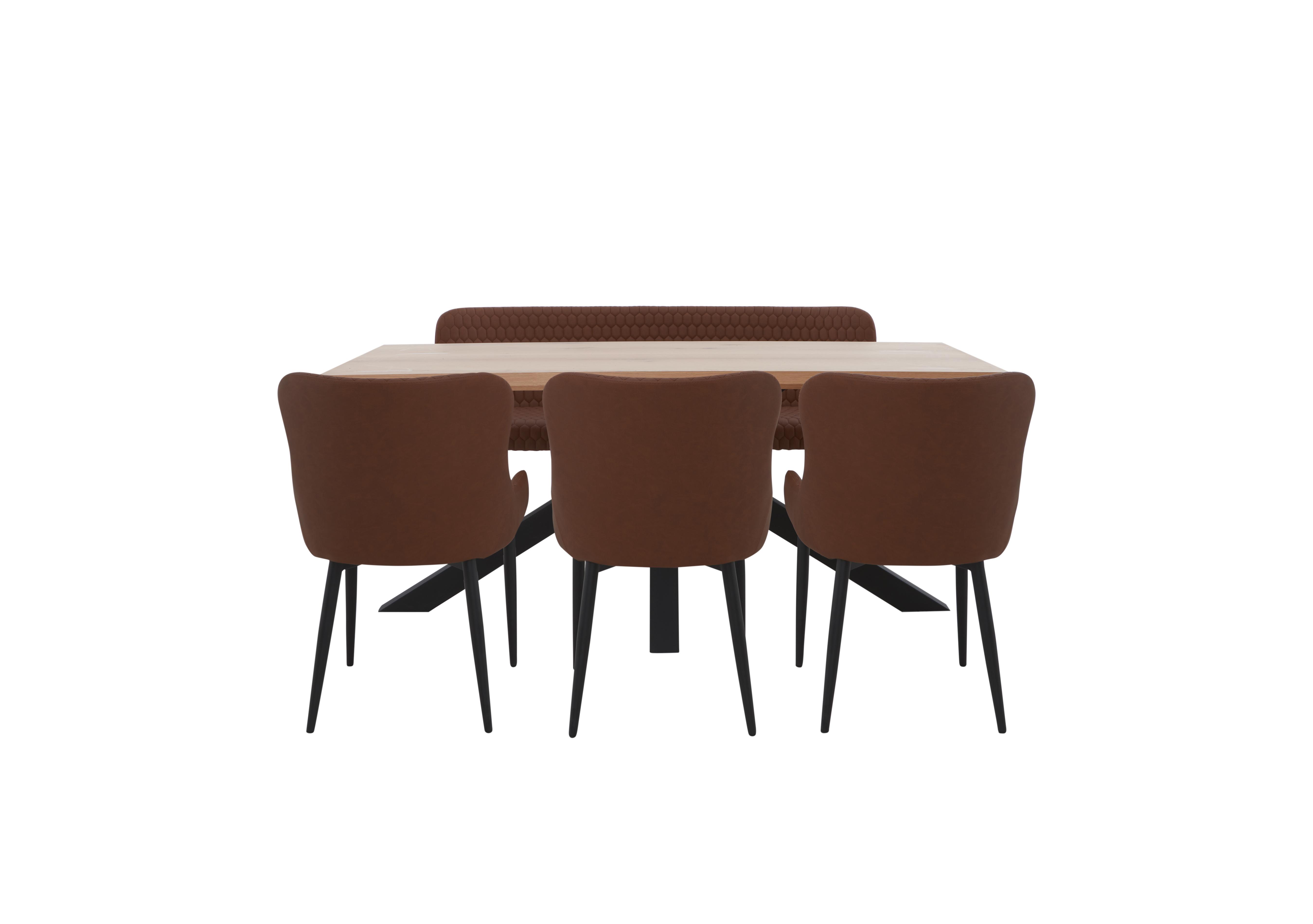 Osaka Dining Table, 3 Chairs and Dining Bench Furniture Village