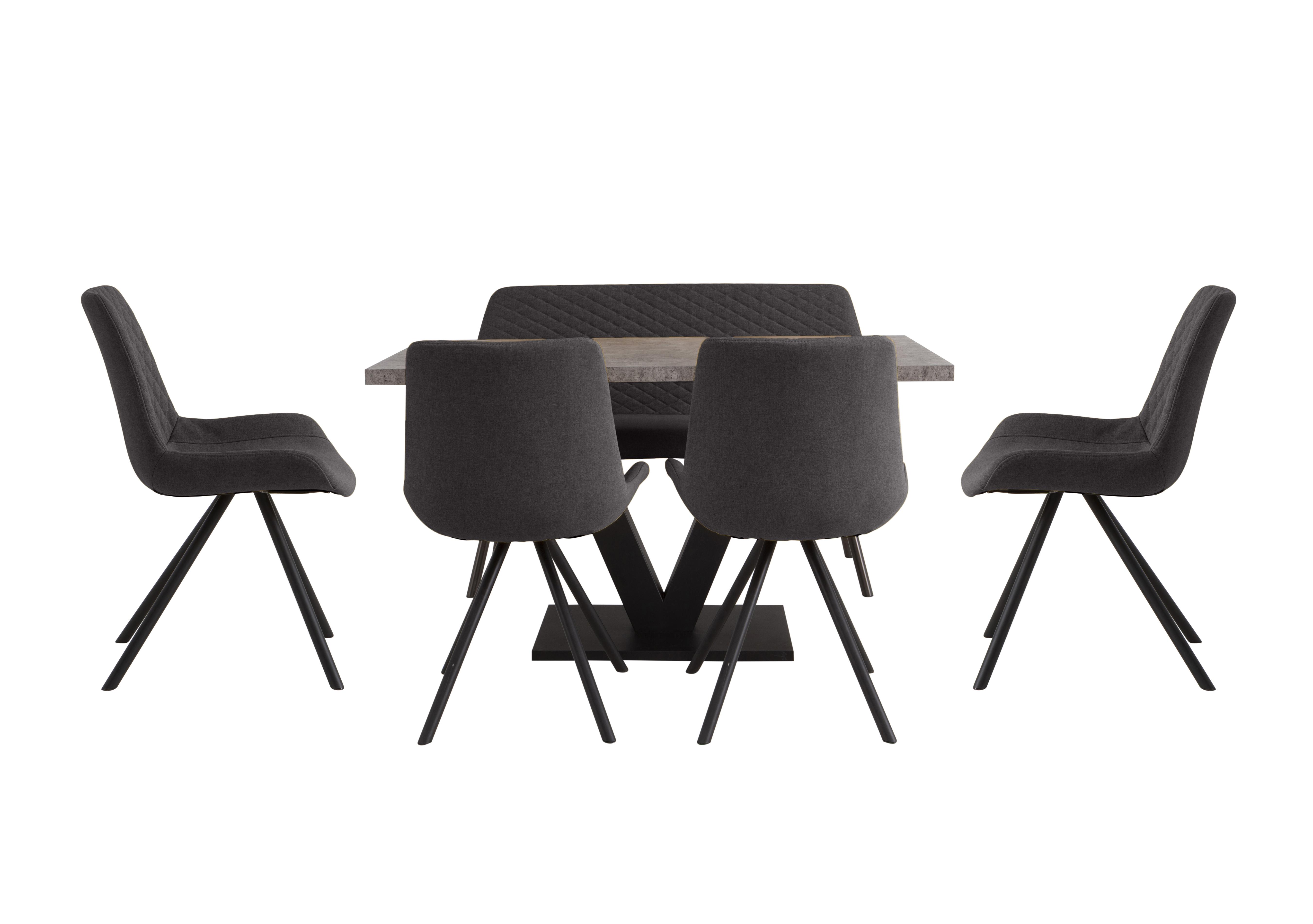 Rocket Dining Table, 4 Chairs and High Back Bench Dining Set