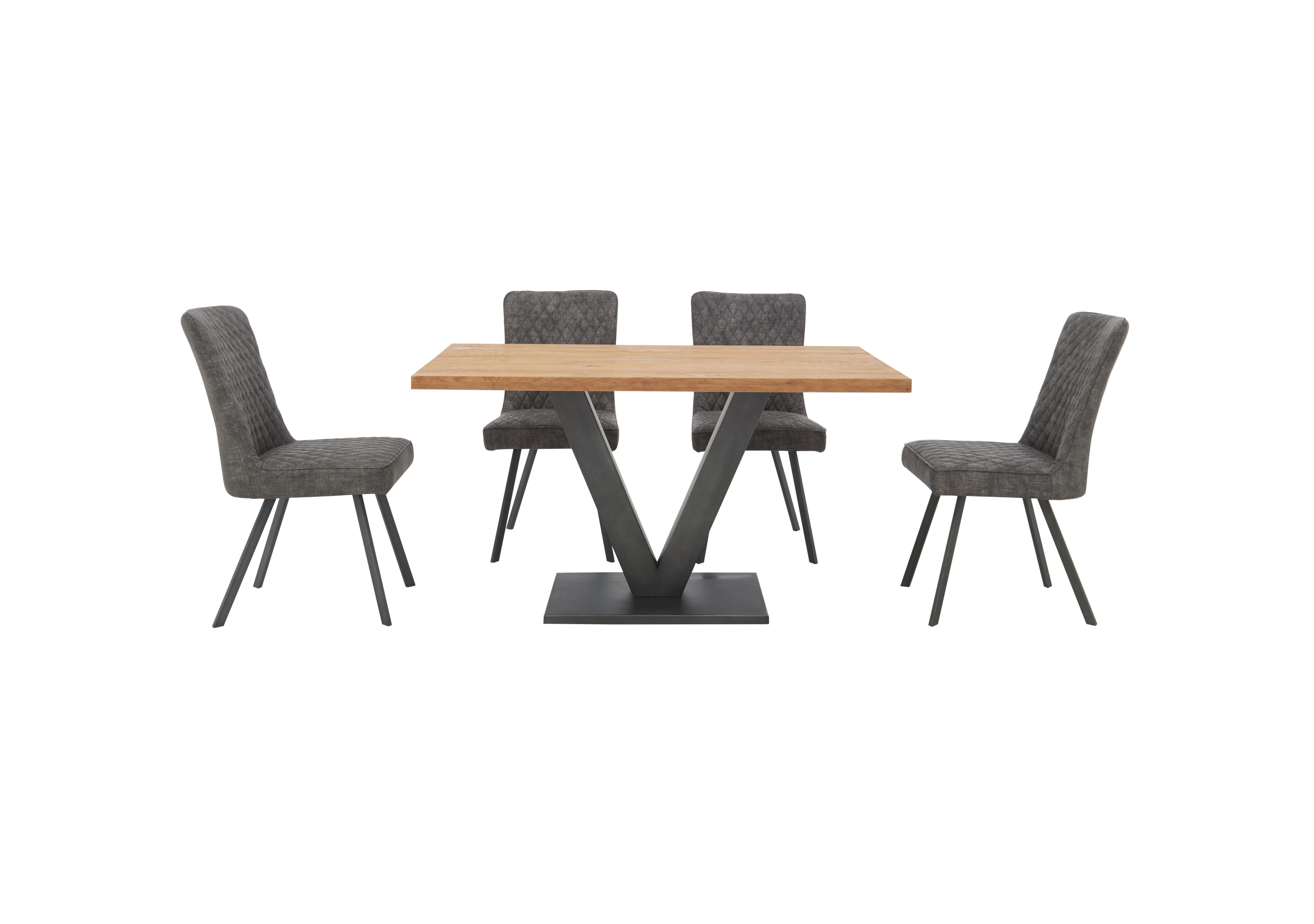 Compact Earth Dining Table and 4 Dining Chairs Furniture Village