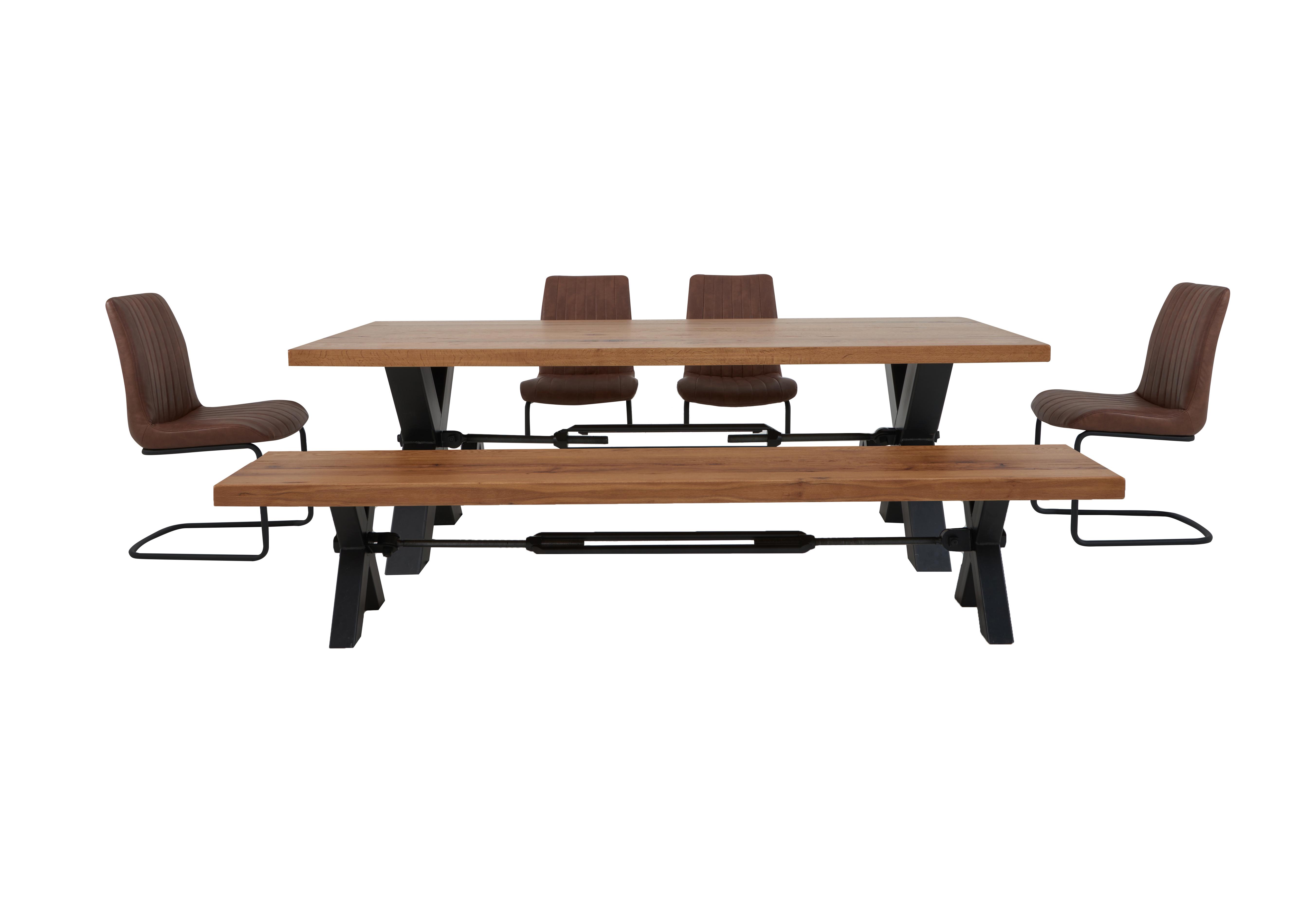 Terra Dining Table, 4 Cognac Chairs and Bench Dining Set Bodahl