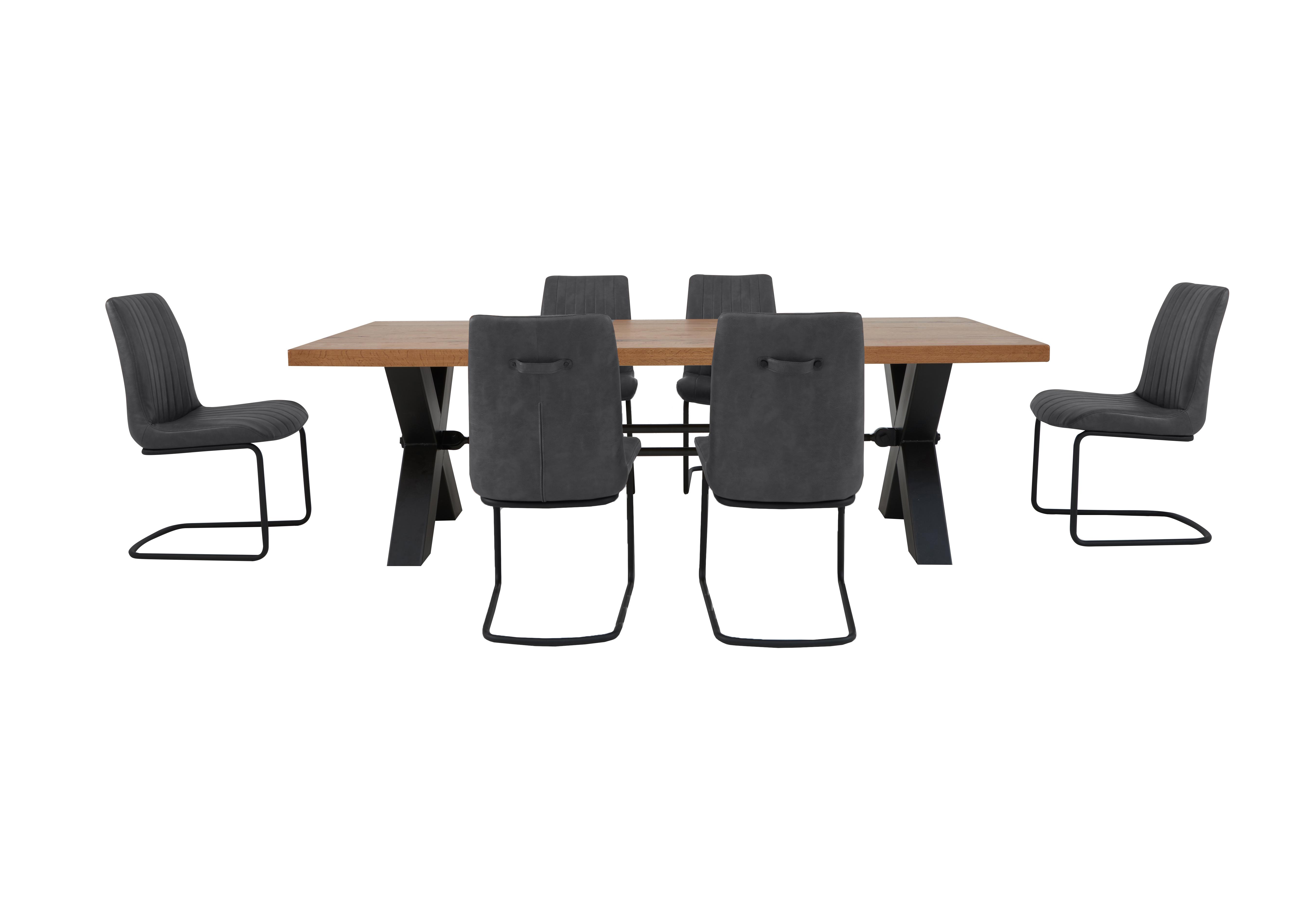 Terra Dining Table and 6 Grey Chairs Bodahl Furniture Village