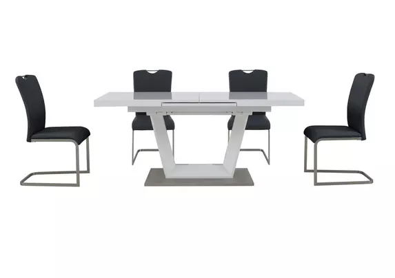 White gloss table discount and 4 chairs