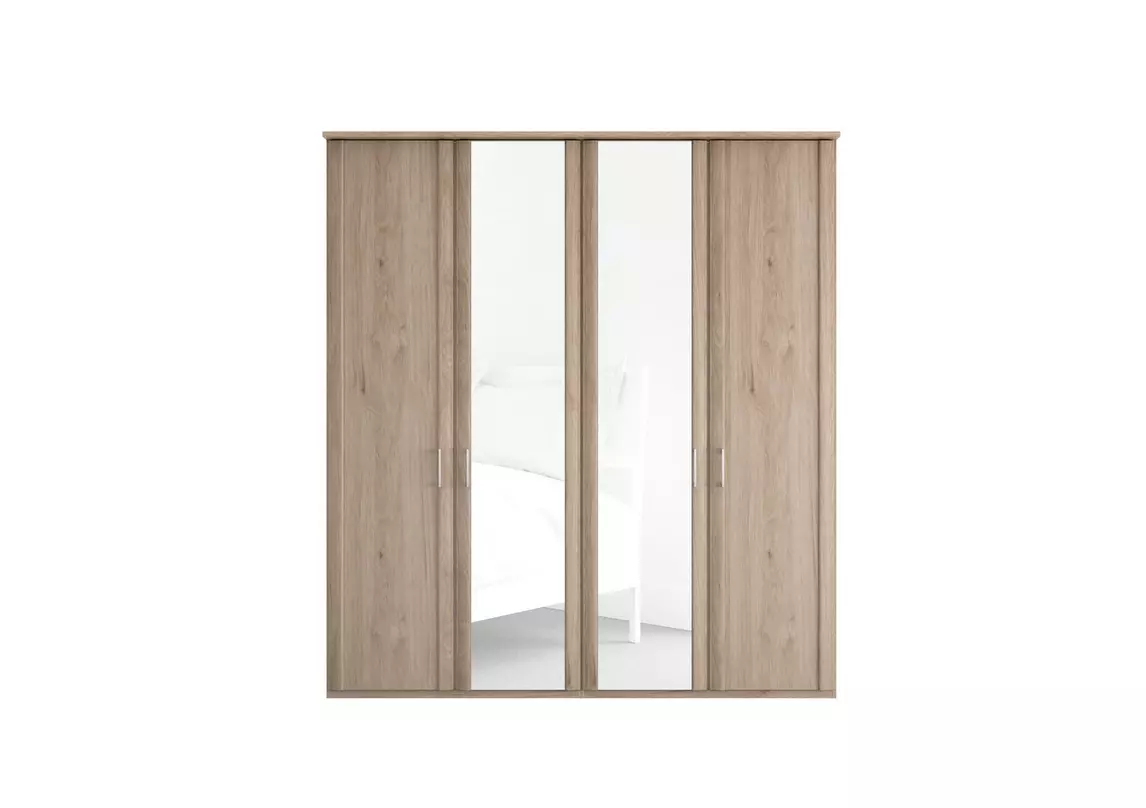 Oxford 4 Door Hinged Wardrobe with Mirrors