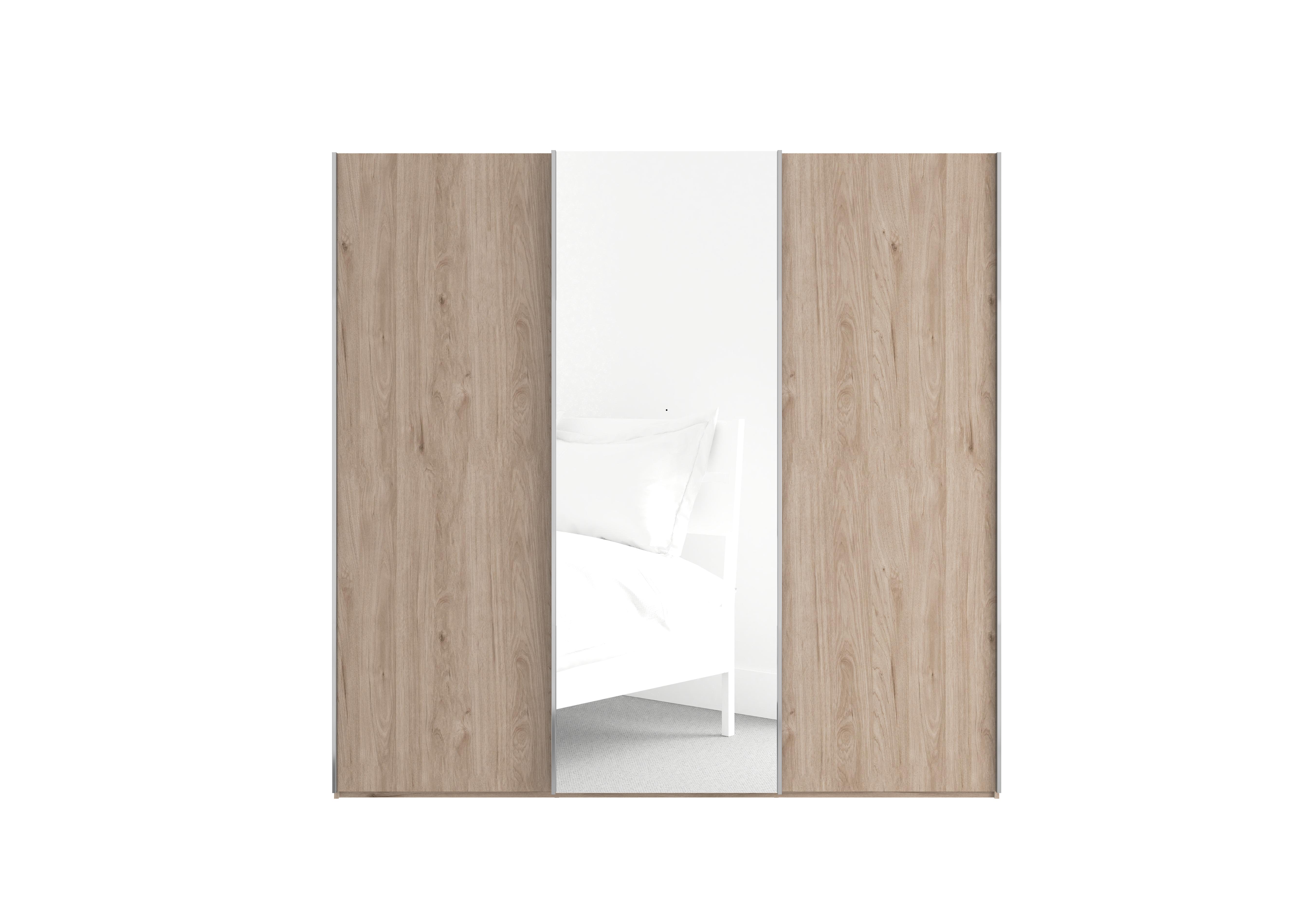 Oxford 3 Door Sliding 225 cm Wardrobe with Mirror Wiemann Furniture
