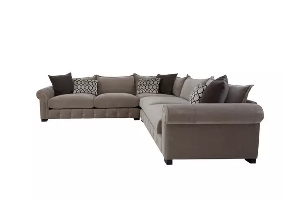 Large velvet deals corner sofa