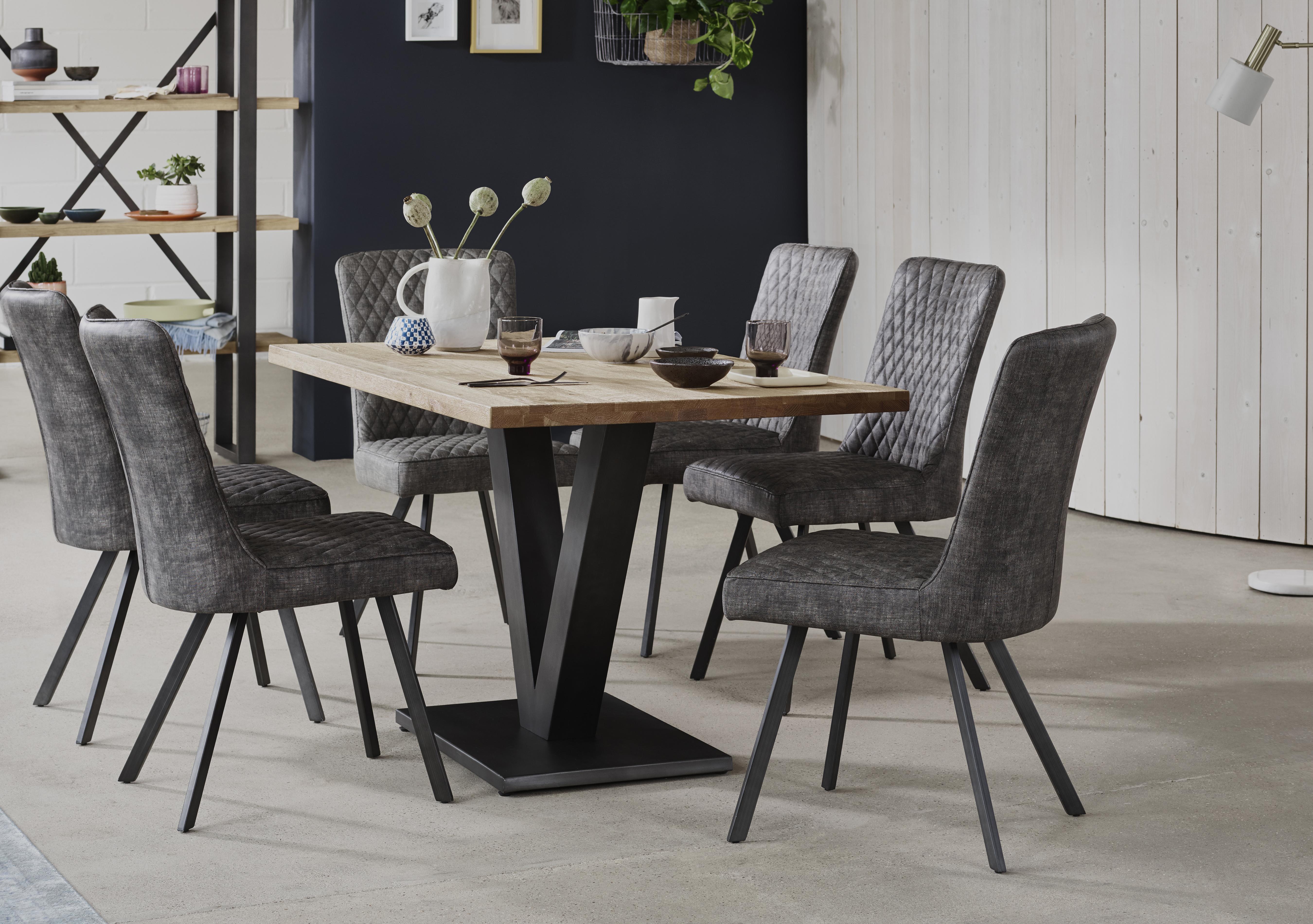 Compact Earth Dining Table and 6 Dining 