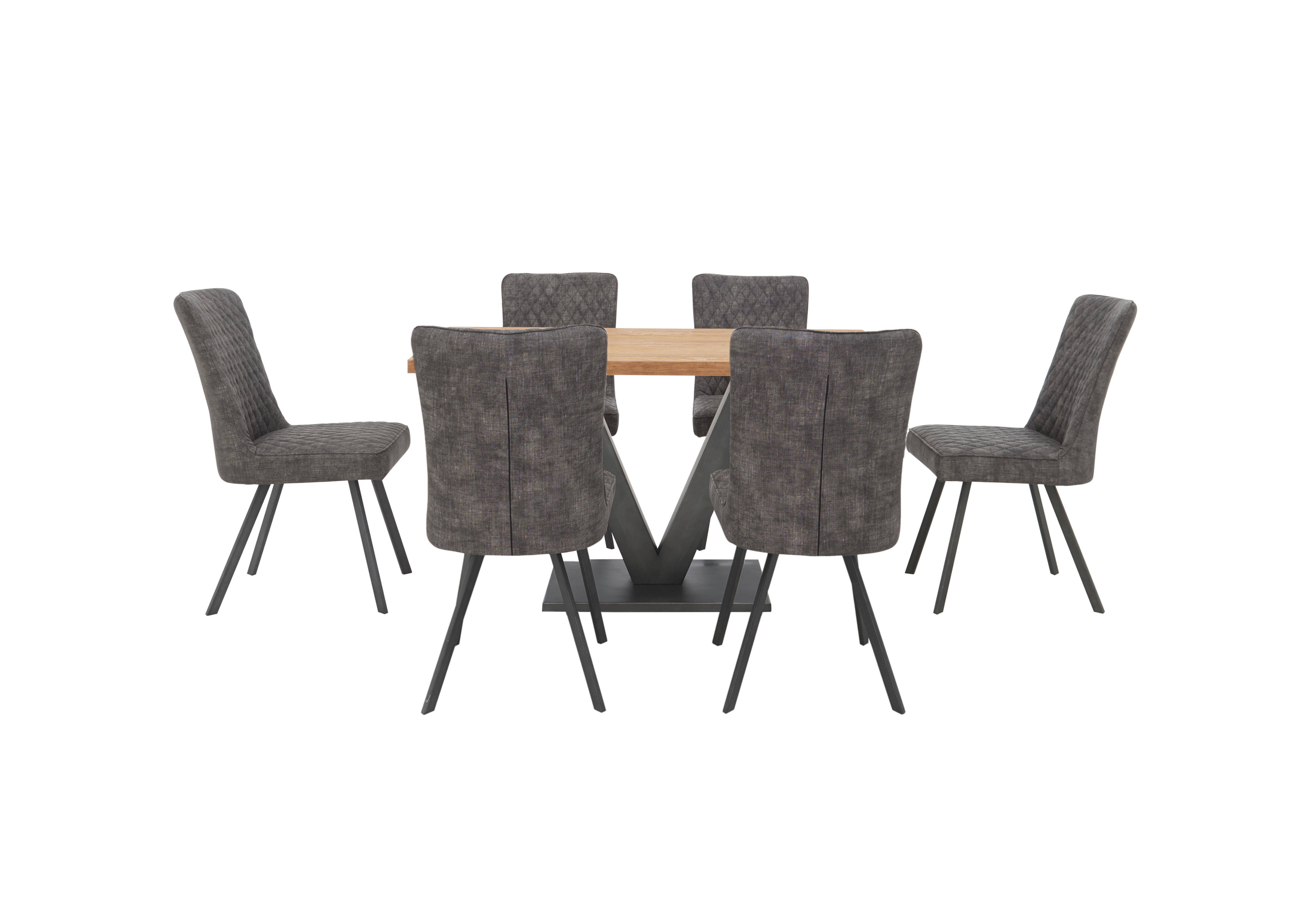 Compact Earth Dining Table and 6 Dining Chairs Furniture Village