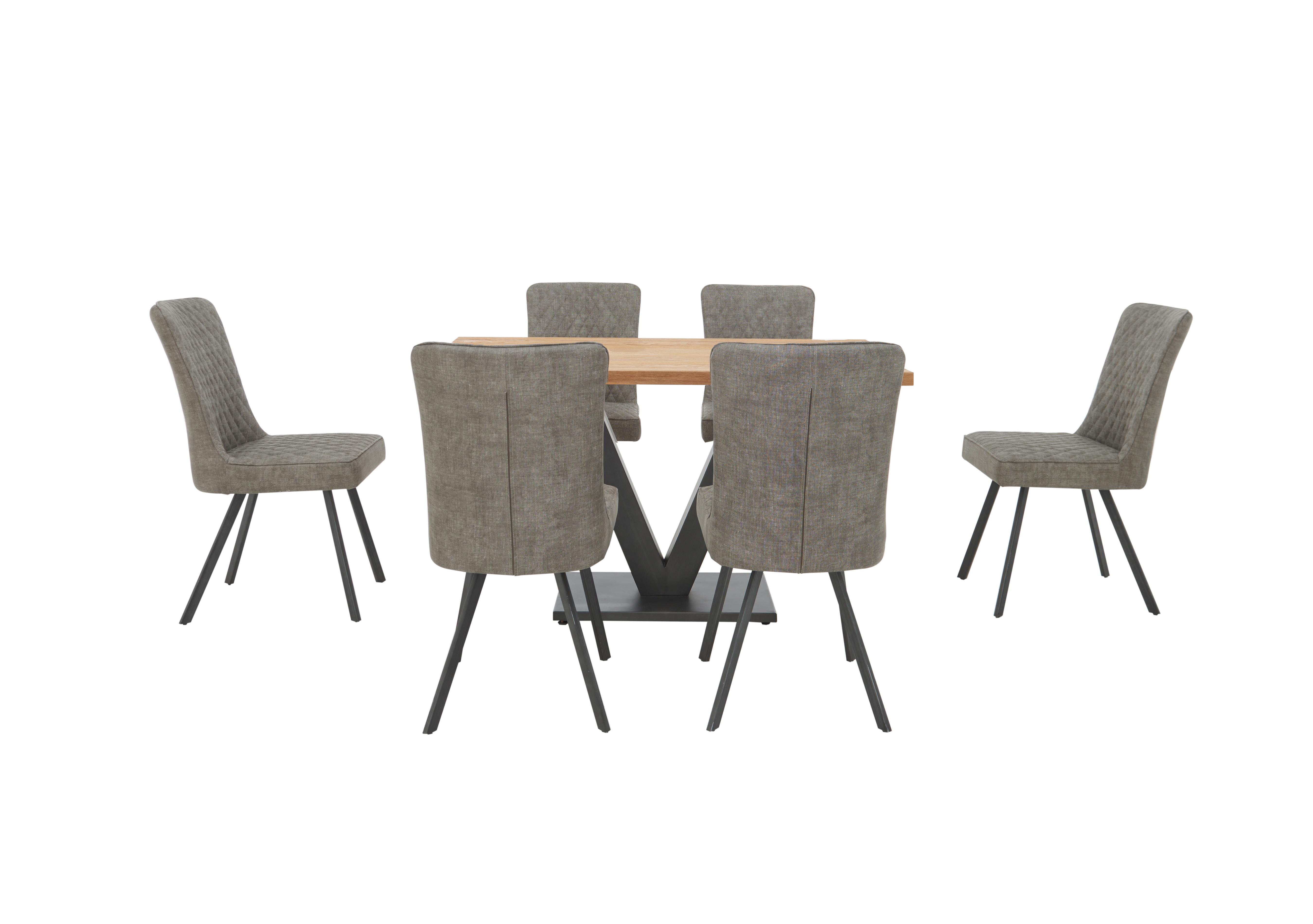 Compact Earth Dining Table and 6 Dining Chairs Furniture Village