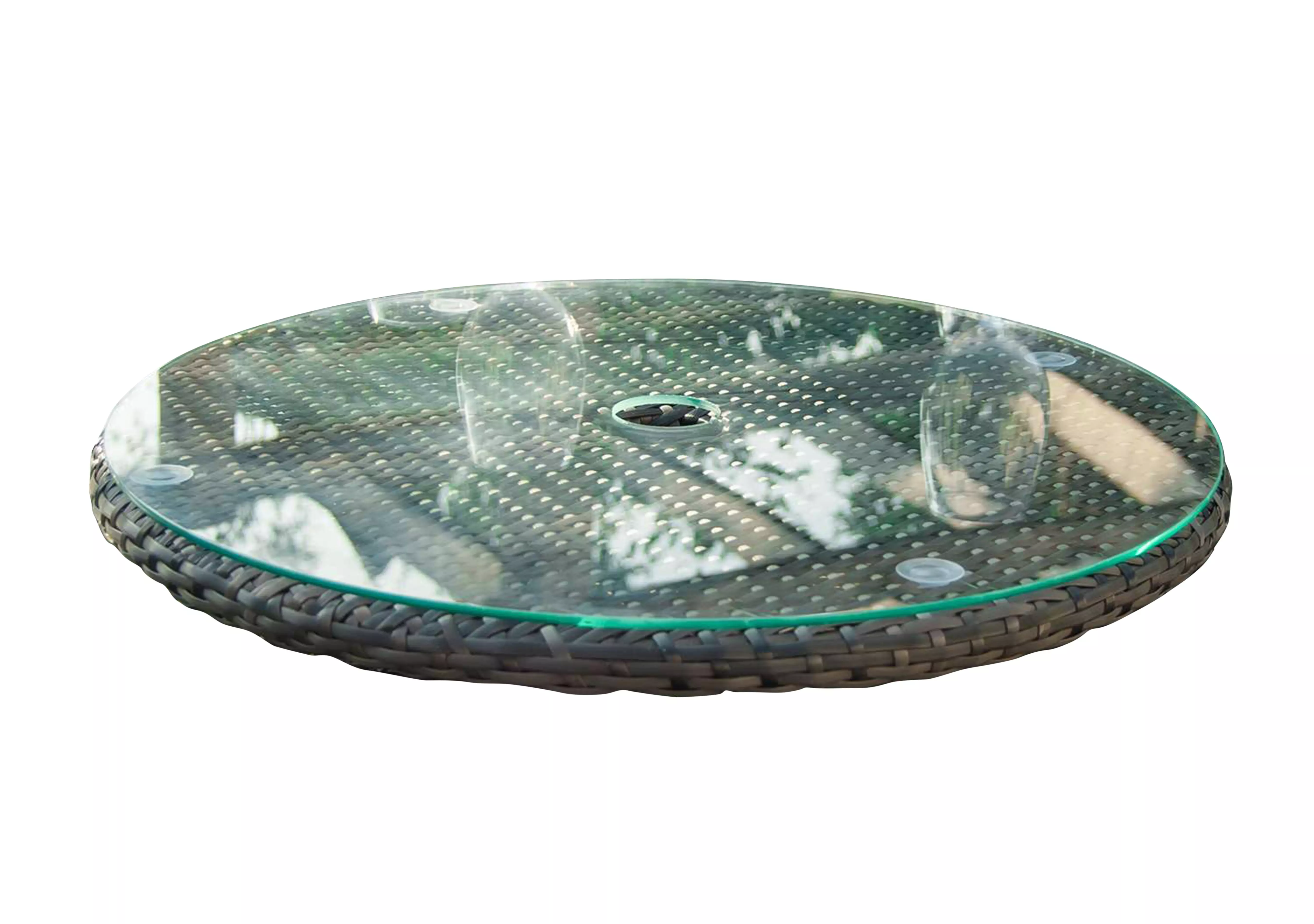 Glass Lazy Susan Turntable with Umbrella Hole