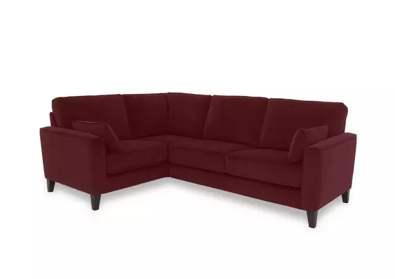 Burgundy corner deals sofa