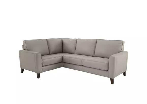 Small grey leather on sale corner sofa