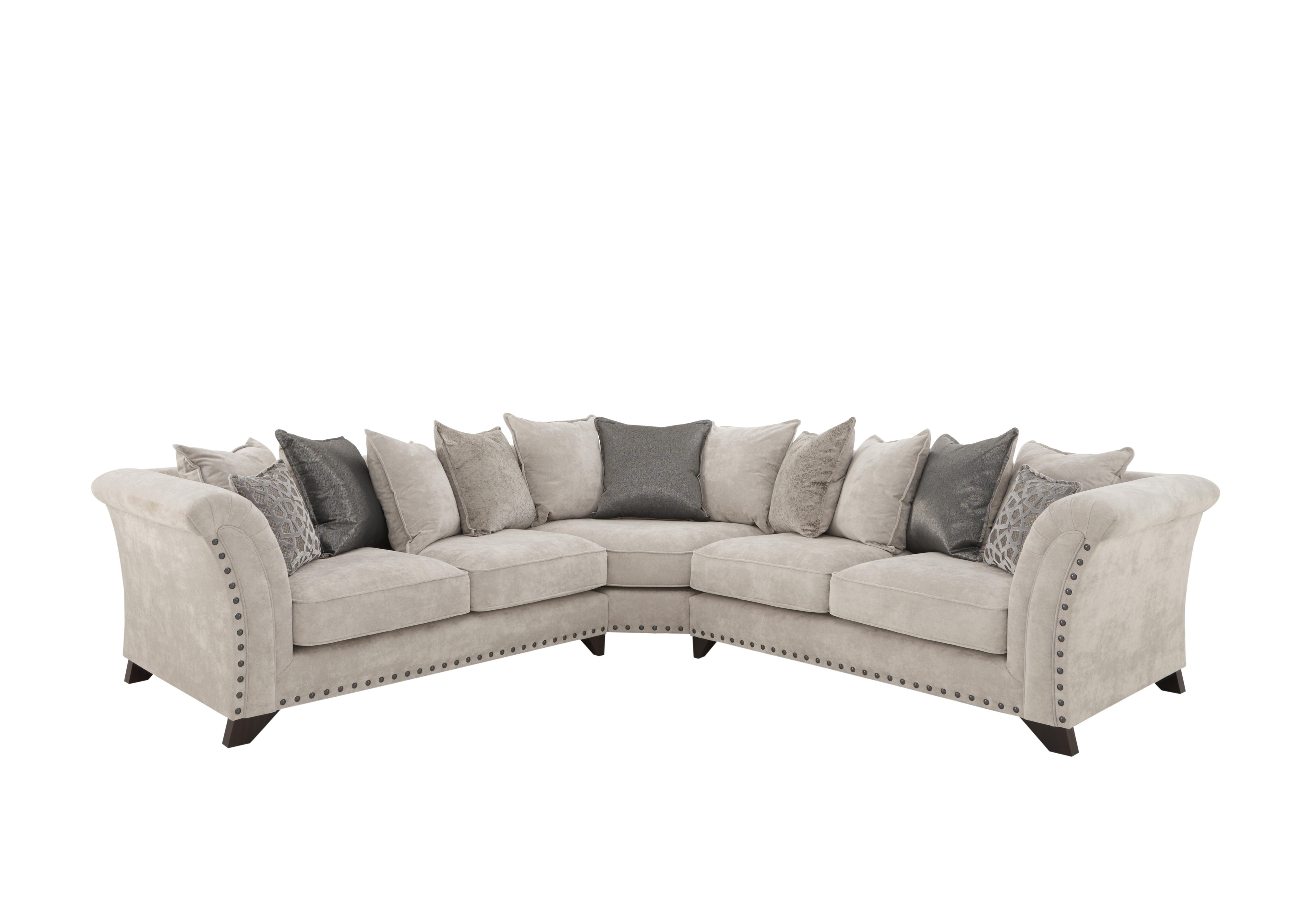 Holly Large Fabric Pillow Back Corner Sofa With Studs Furniture Village