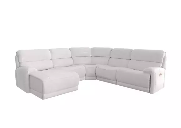 White leather store reclining sectional