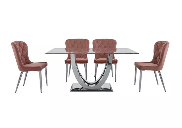 Marble Dining table and chairs sets Furniture Village