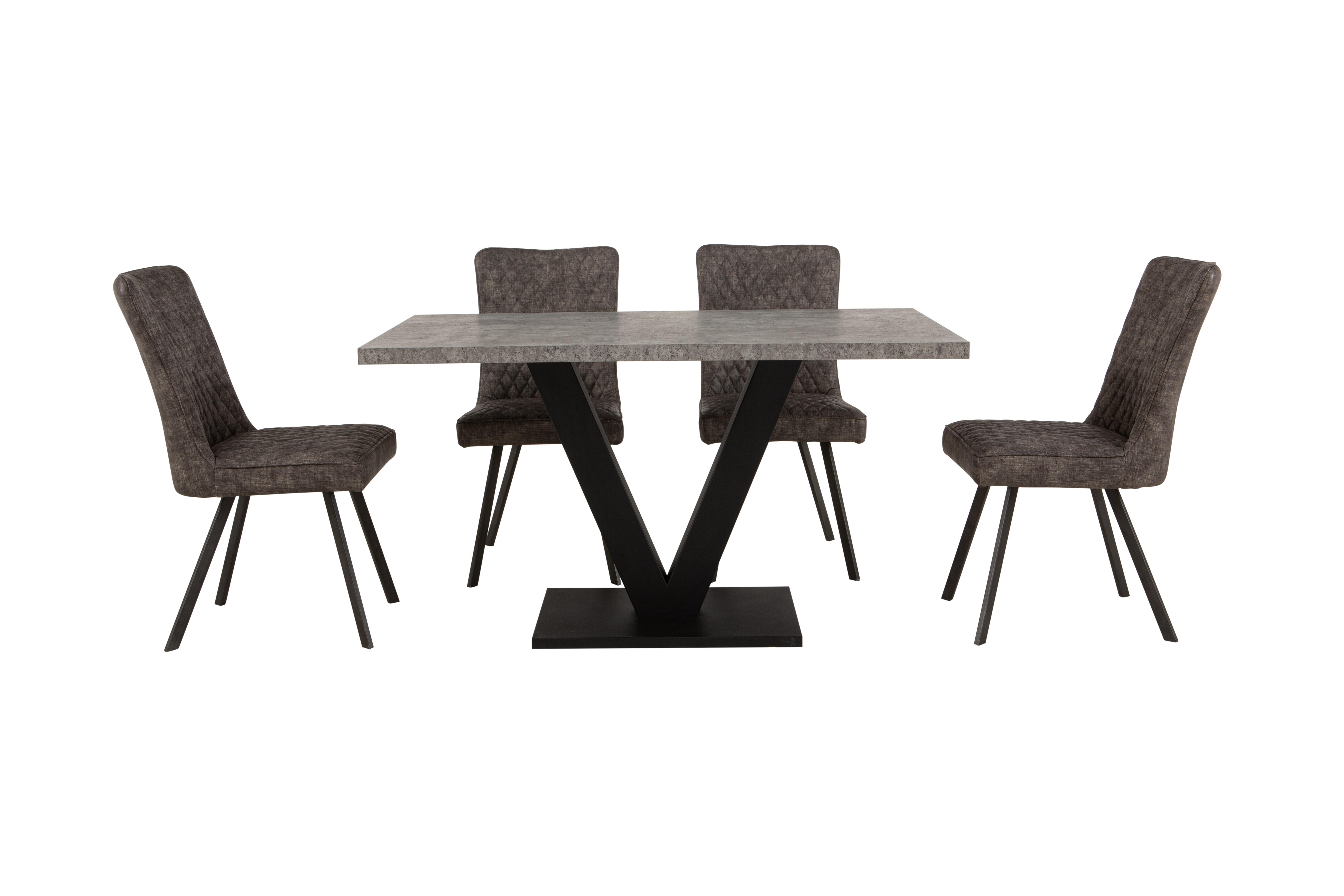 Rocket Dining Table and 4 Earth Chairs Dining Set Furniture Village