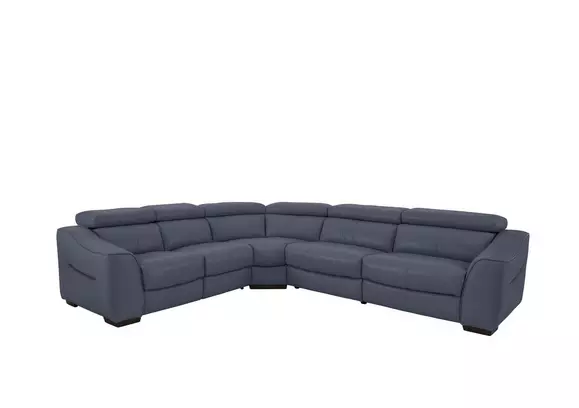 Blue leather deals sectional couch